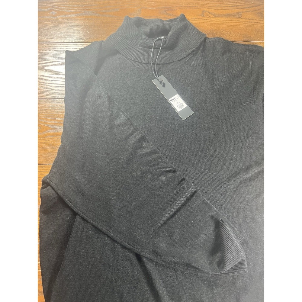 NEW NOVA MEN Men's Knit Acrylic Pullover Sweater Black Turtleneck Size XXL NWT